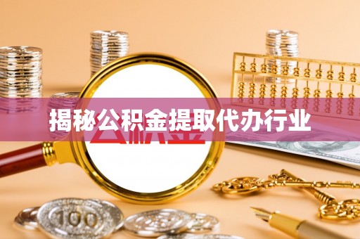 迎江揭秘公积金提取代办行业
